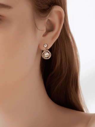 Freshwater pearl Double Hoop Earrings