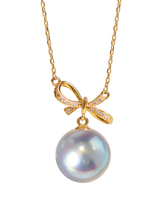 Akoya pearl - Knot Pendant Necklace