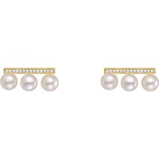 Balance Beam Pearl Earrings, pearls earrings, fashion earrings, natural pearls, pearls, luxury earrings
